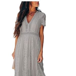 V Neck Lace Dress